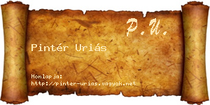 Pintér Uriás névjegykártya